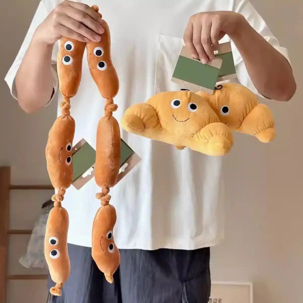 Sausage Plush Dog Toy with Squeaker - Dog Toys - TinPaw