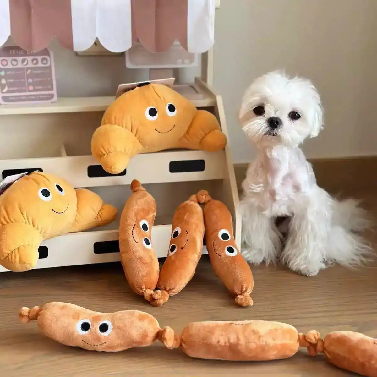 Sausage Plush Dog Toy with Squeaker - Dog Toys - TinPaw