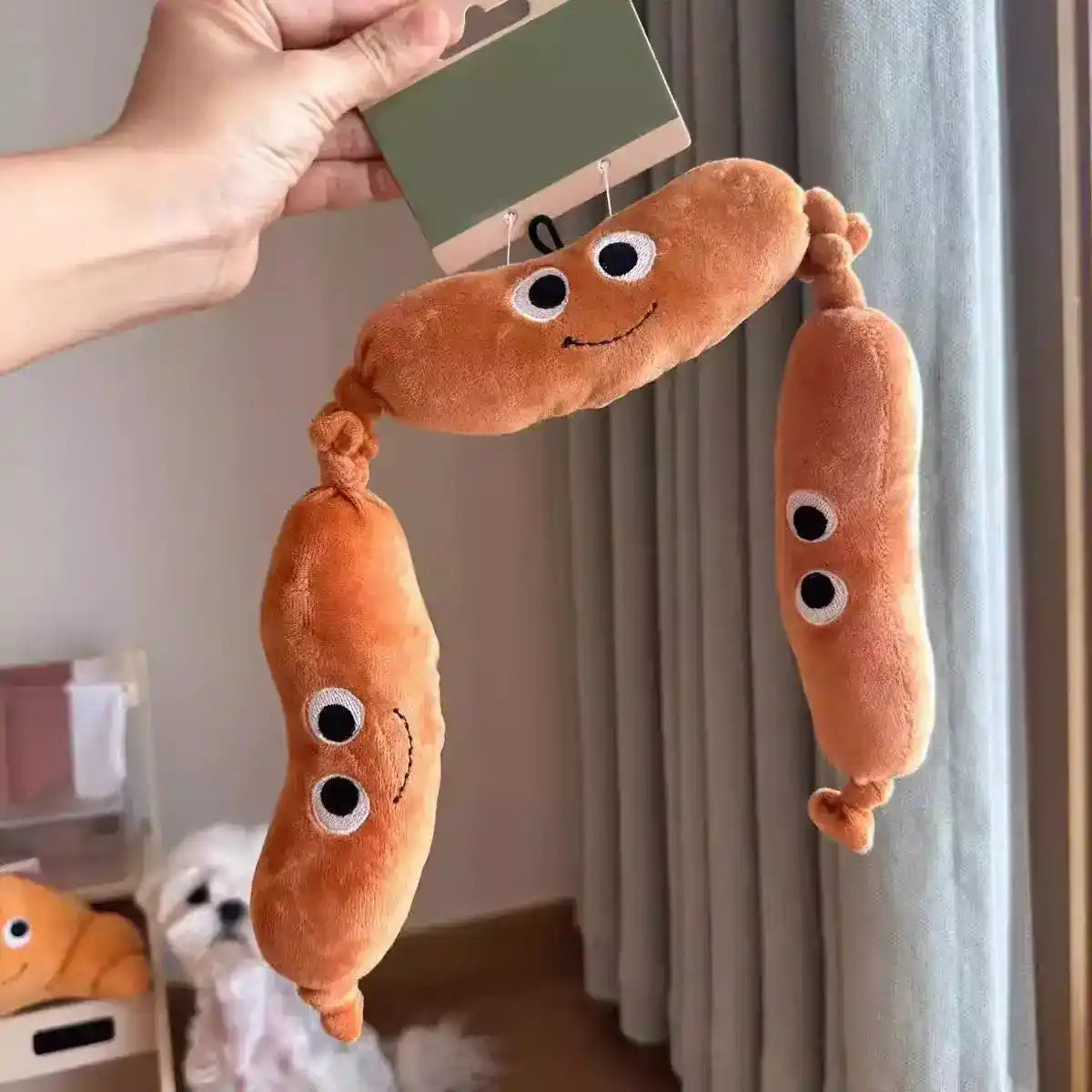 Sausage Plush Dog Toy with Squeaker - Dog Toys - TinPaw