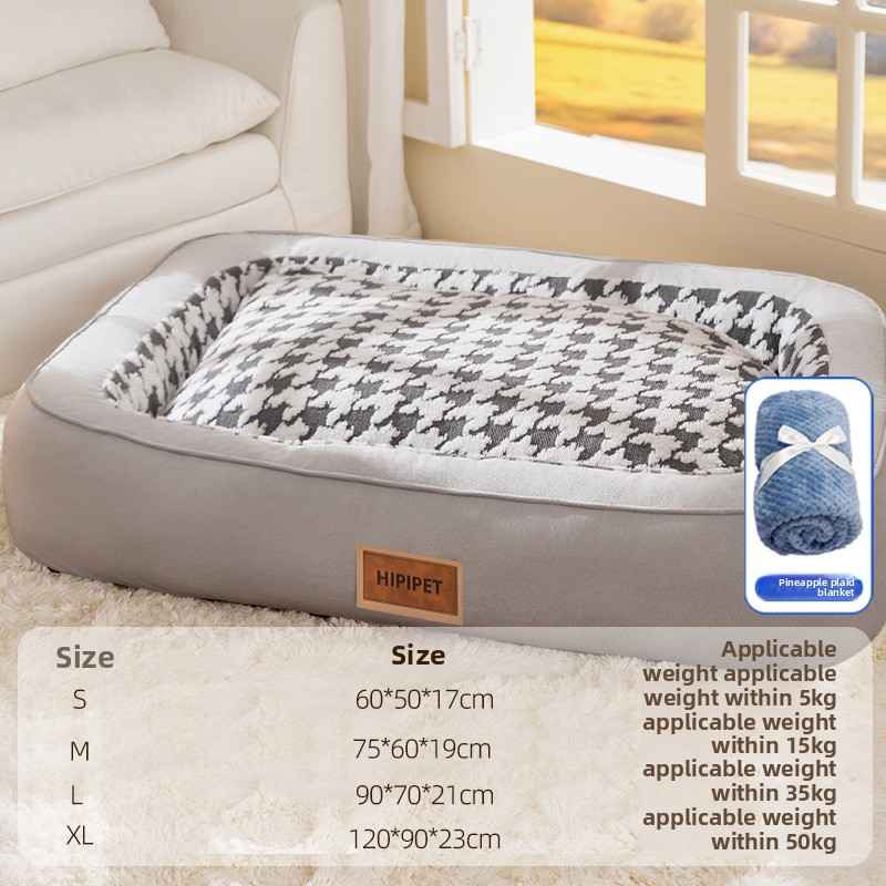 Semi - Enclosed Plush Pet Bed for Dogs & Cats - Dog Beds & Furniture - TinPaw - Gray Oval Blanket - M - SUPEFDB00009 - AD