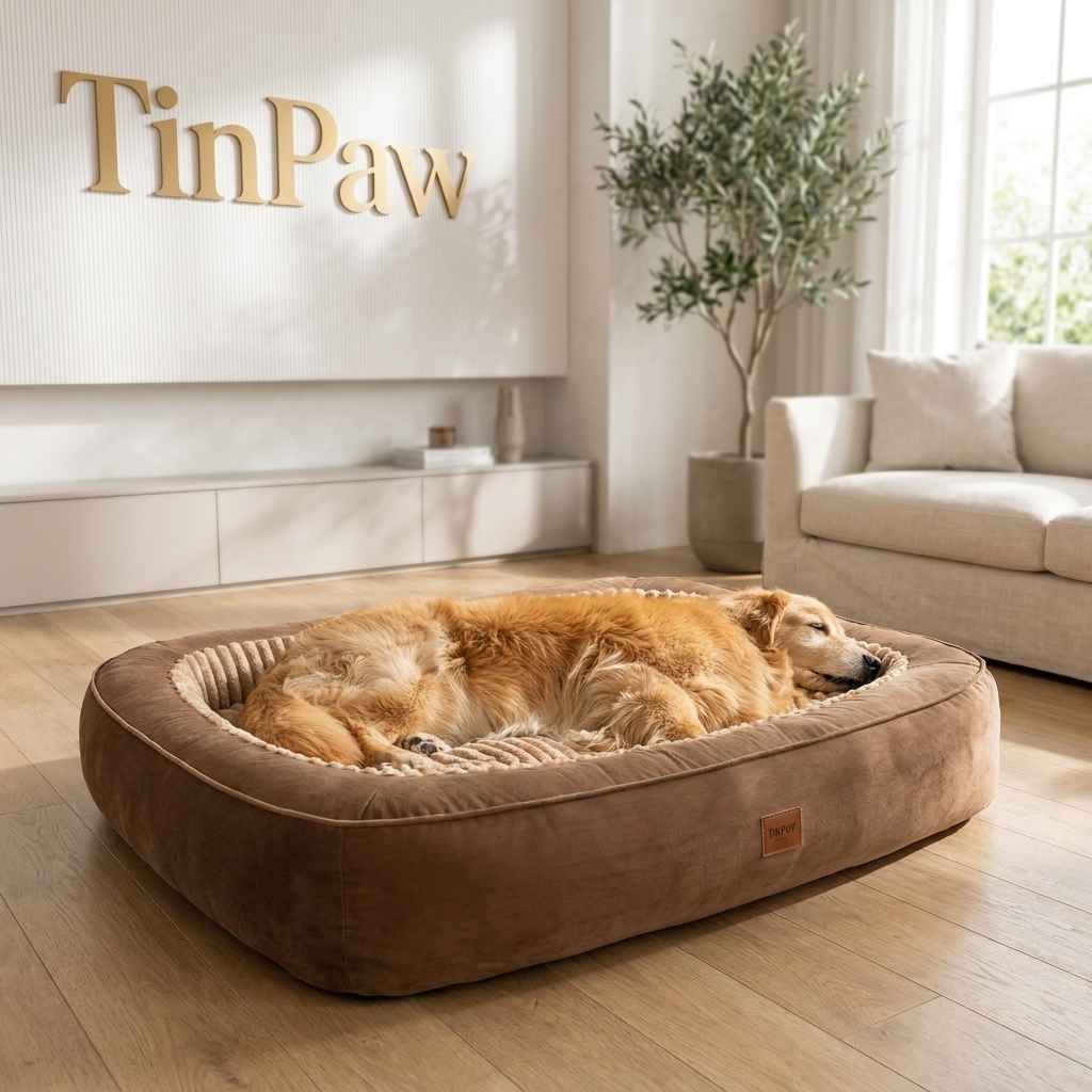 Semi - Enclosed Plush Pet Bed for Dogs & Cats - Dog Beds & Furniture - TinPaw