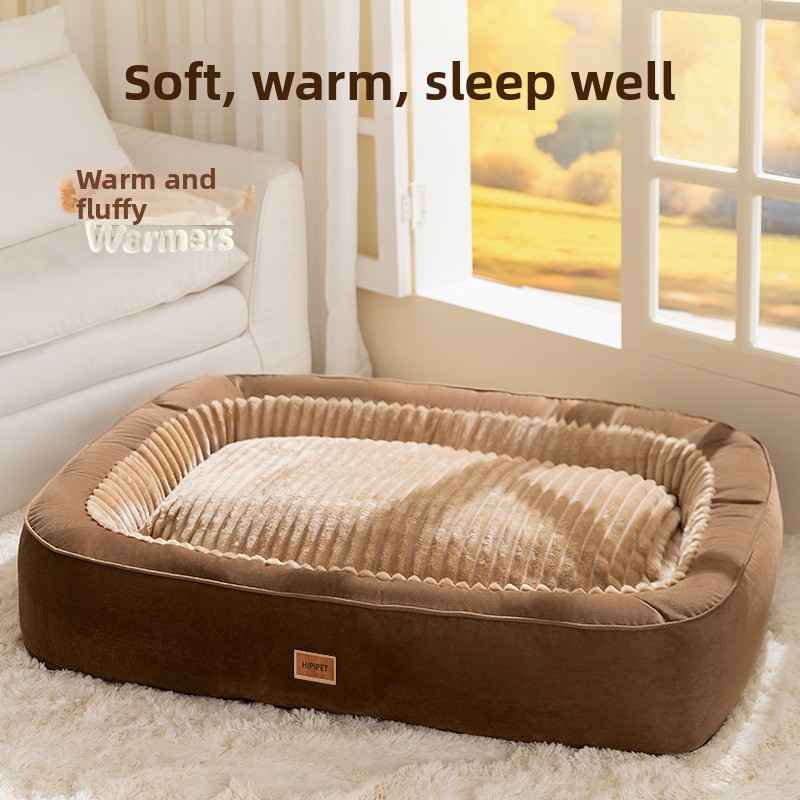 Semi - Enclosed Plush Pet Bed for Dogs & Cats - Dog Beds & Furniture - TinPaw