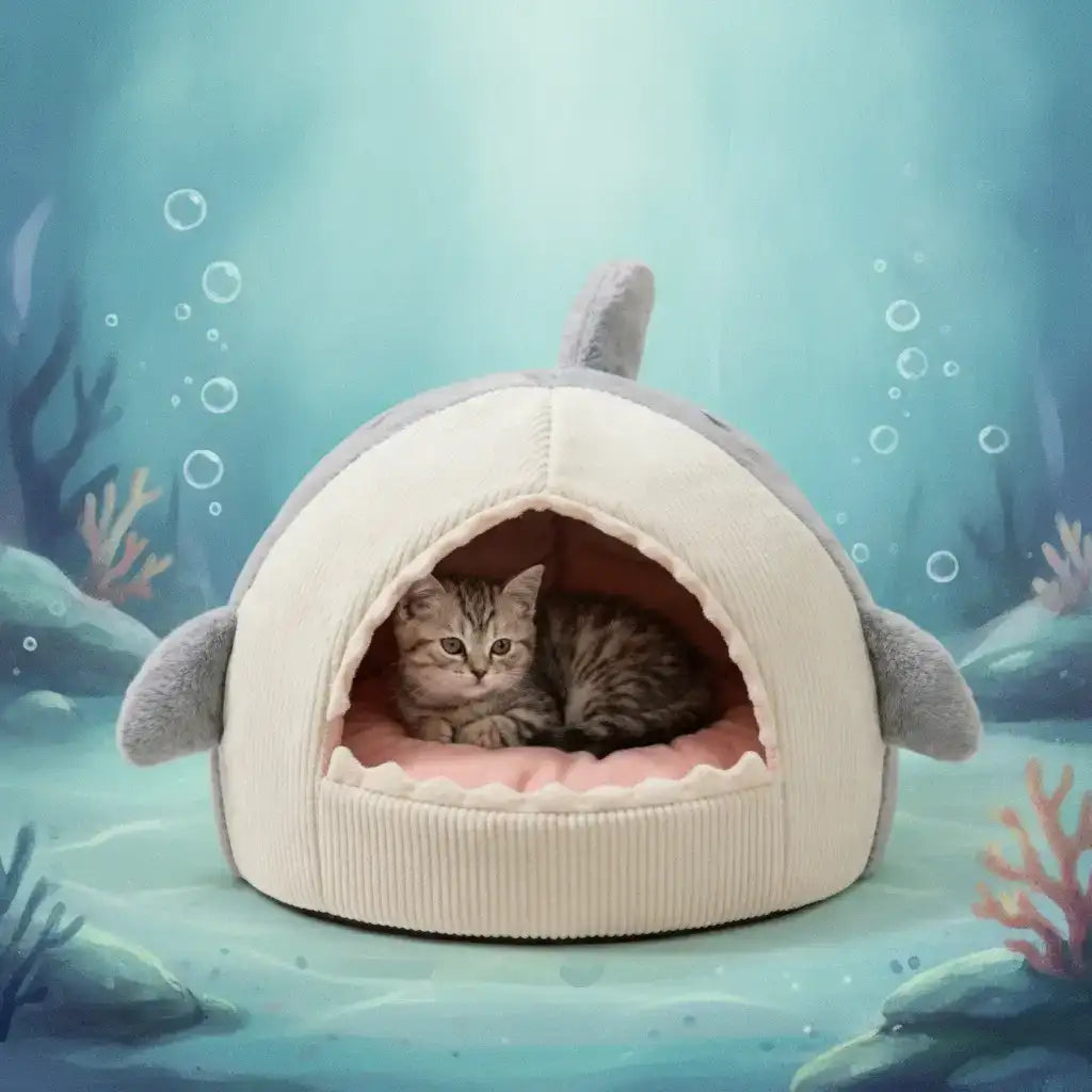 Shark Design Dog Cave Pet Bed | Shark Design Pet Bed Cosy Dog Cave | TinPaw