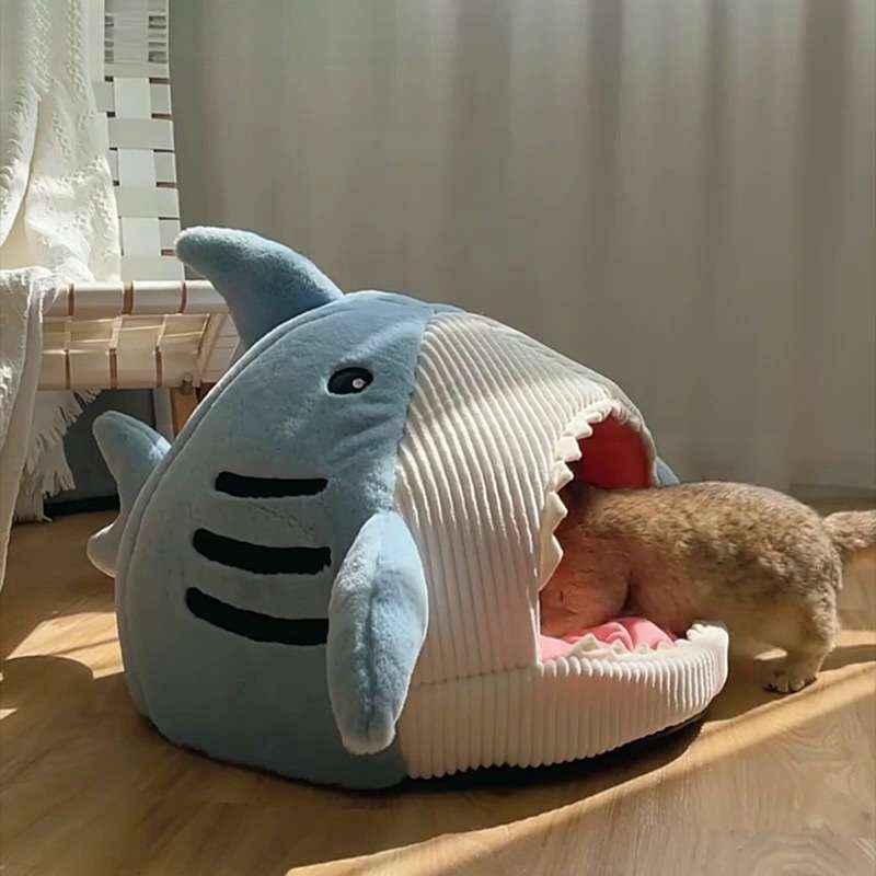 Shark Cave Dog Bed – Cozy Semi - Enclosed Pet Nest - Dog Beds & Furniture - TinPaw
