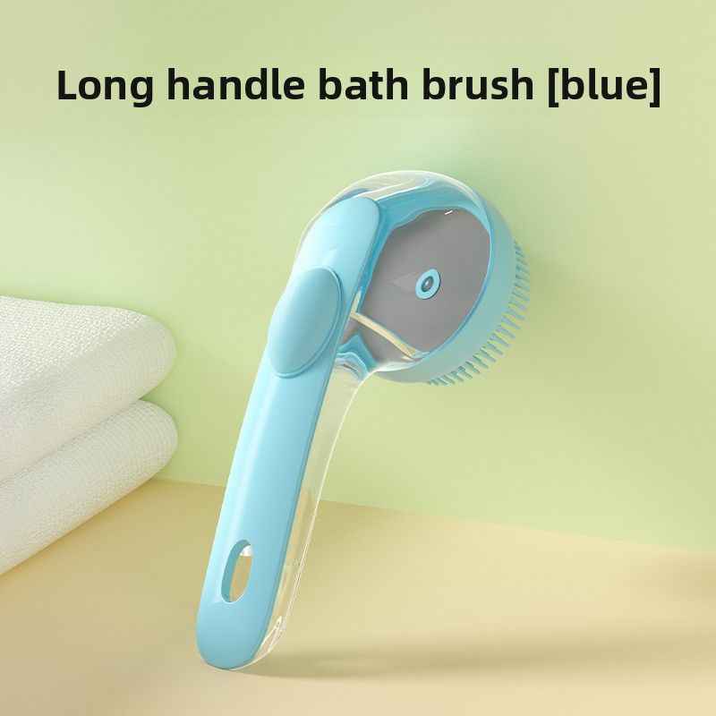 Silicone Pet Grooming Bath Brush – Massage & Deshedding - Dog Slicker Brushes - TinPaw - Long Handle Shower Brush Blue - SU00361683 - Long Handle Shower Brush Blue