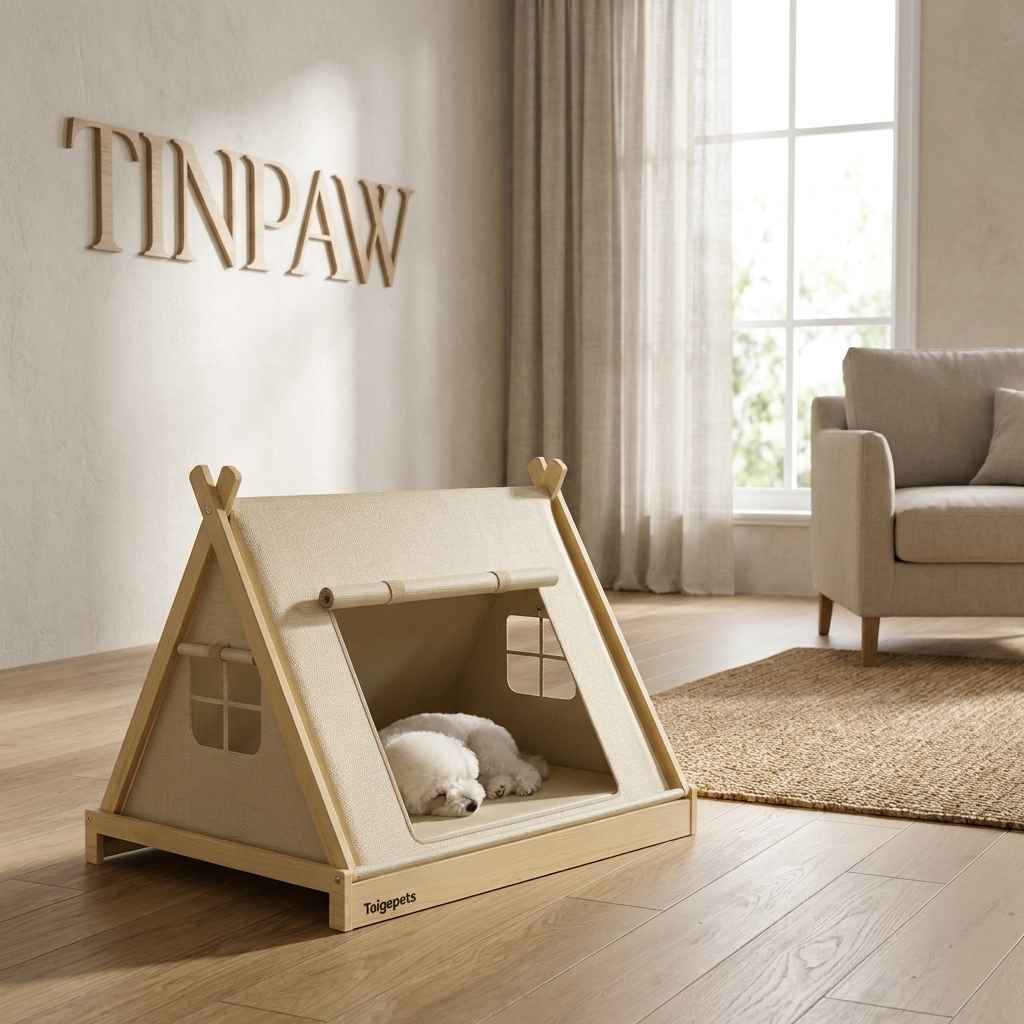 Small Dog Tent Kennel with Breathable Mesh & Mat - Dog Beds & Furniture - TinPaw