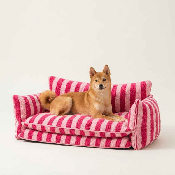 Striped Sofa Dog Bed – Removable, Washable Cover - Dog Beds & Furniture - TinPaw