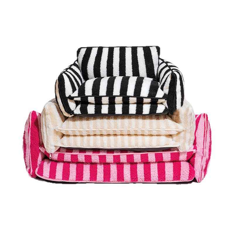 Striped Sofa Dog Bed – Removable, Washable Cover - Dog Beds & Furniture - TinPaw