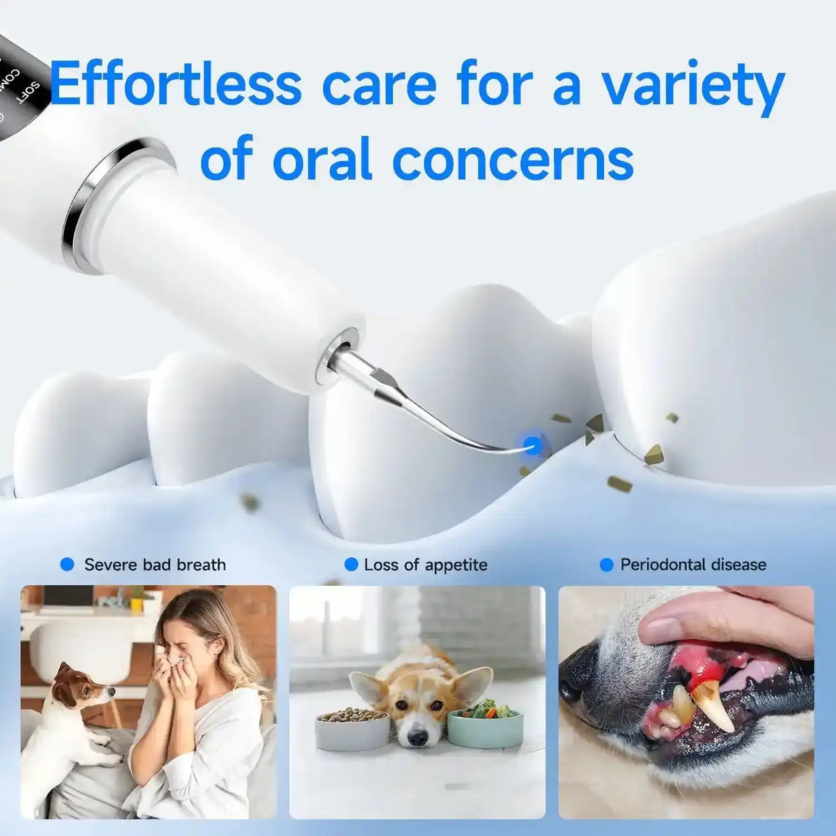 Ultrasonic Pet Dental Cleaner – At - Home Tartar Removal - Dog Health - TinPaw
