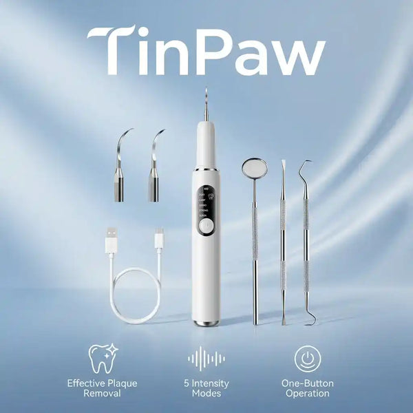 Ultrasonic Pet Dental Cleaner – At - Home Tartar Removal - Dog Health - TinPaw
