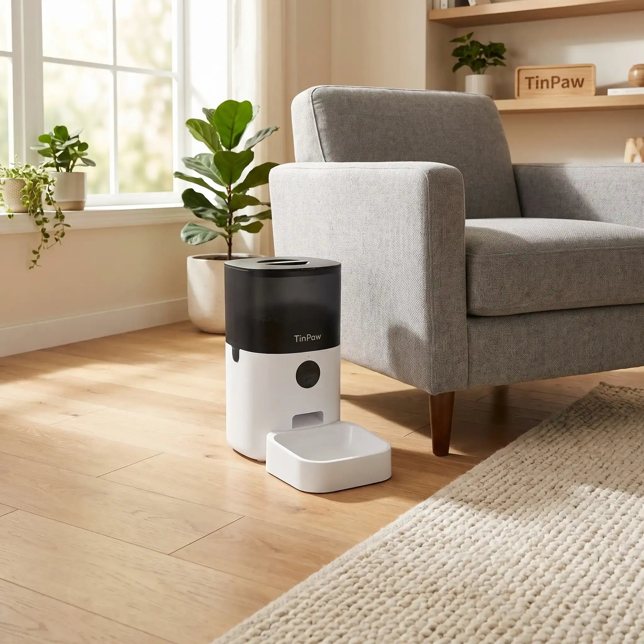 Wall-Mount Smart Pet Feeder WiFi 3L | Wall-Mount WiFi Pet Feeder 3L | TinPaw