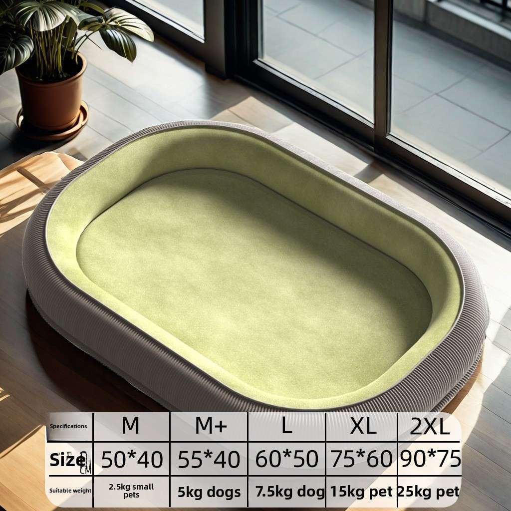 Washable Dog Bed with Removable Cover – All - Season Comfort - Dog Beds & Furniture - TinPaw - Green - L 60x50cm - SUPEFDB00010 - A1