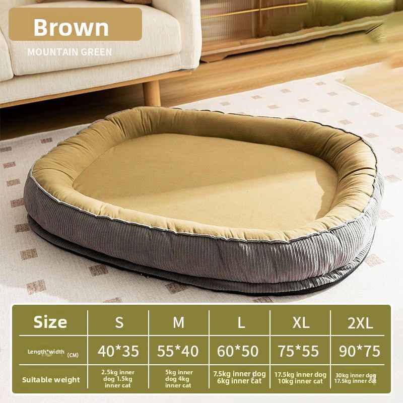 Washable Dog Bed with Removable Cover – All - Season Comfort - Dog Beds & Furniture - TinPaw - Brown - M 55x40cm - SUPEFDB00010 - A8