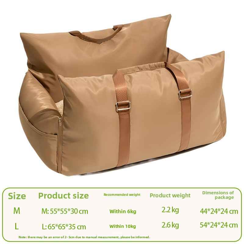 Washable Dog Car Seat Bed – Waterproof & Secure - Dog Beds & Furniture - TinPaw - Brown L 65x65x35cm - SU00360589 - Brown L 65x65x35cm