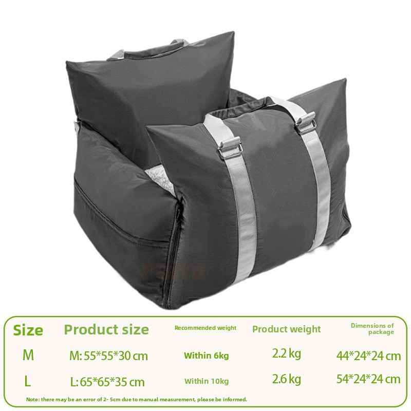 Washable Dog Car Seat Bed – Waterproof & Secure - Dog Beds & Furniture - TinPaw - Gray M 55x55x30cm - SU00360589 - Gray M 55x55x30cm