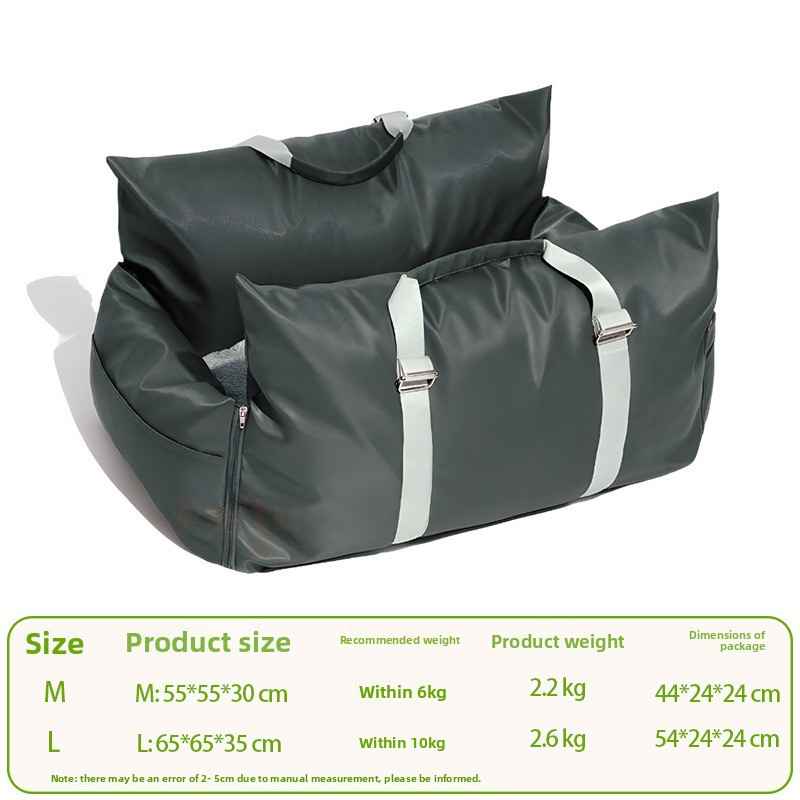 Washable Dog Car Seat Bed – Waterproof & Secure - Dog Beds & Furniture - TinPaw - Gray L 65x65x35cm - SU00360589 - Gray L 65x65x35cm