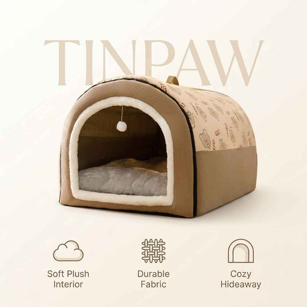 Washable Fleece Pet House for Cats and Dogs - Dog Beds & Furniture - TinPaw