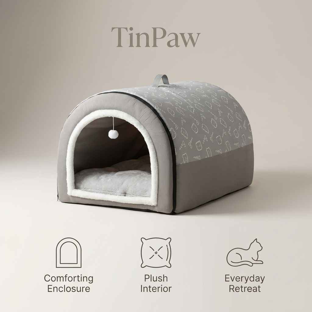 Washable Fleece Pet House for Cats and Dogs - Dog Beds & Furniture - TinPaw
