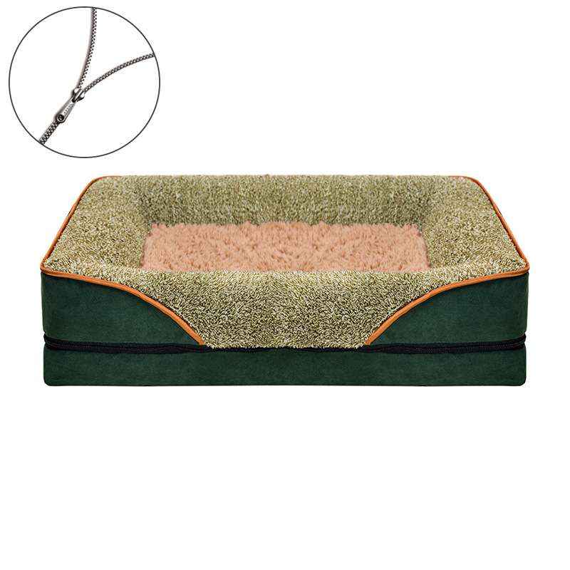 Washable Pet Sofa Bed With Removable Cover - Dog Beds & Furniture - TinPaw - Emerald Brown - L100x60x16cm 1950g - SU00139276 - Emerald Brown - L100x60x16cm 1950g