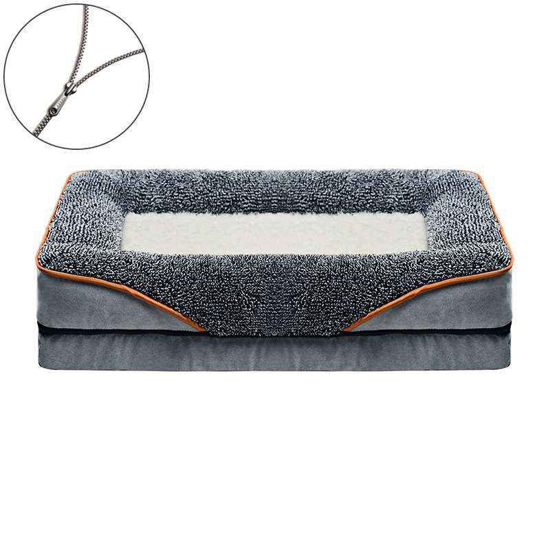 Washable Pet Sofa Bed With Removable Cover - Dog Beds & Furniture - TinPaw - Gray White - XL120x80x16cm 2350g - SU00139276 - Gray White - XL120x80x16cm 2350g
