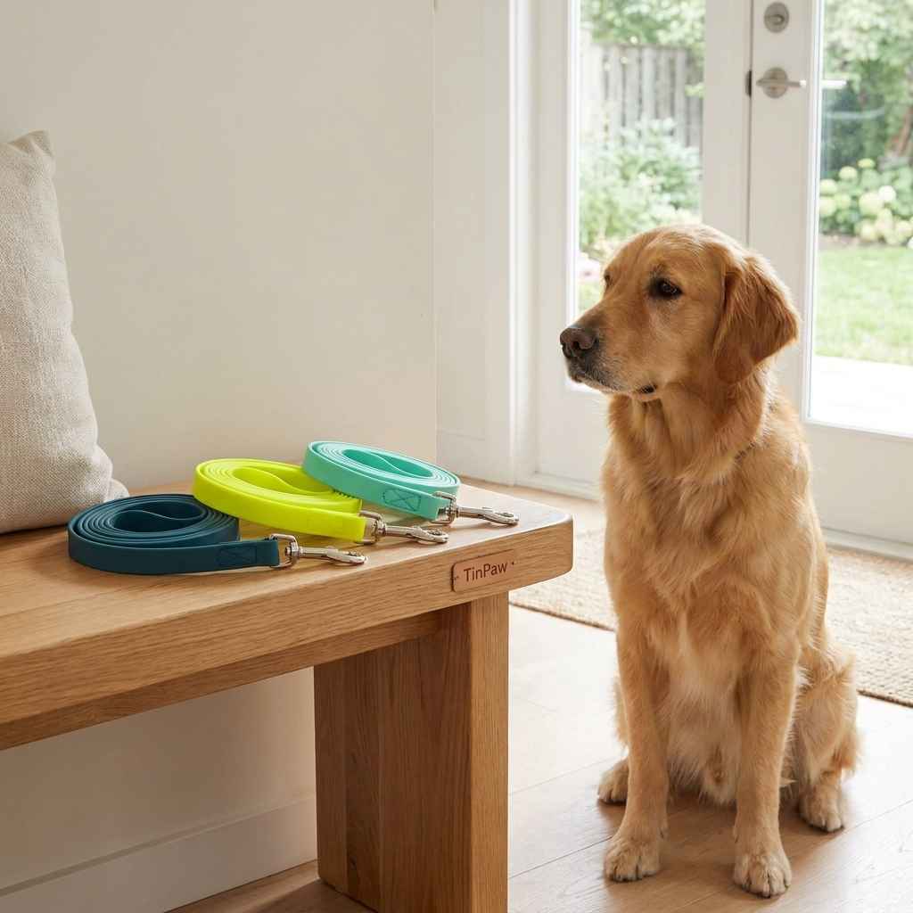 Waterproof PVC Dog Leash – Odour - Proof 1.2m Lead - Dog Gear - TinPaw