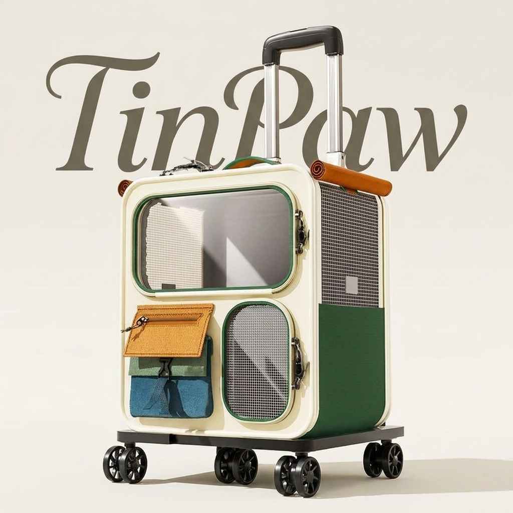 Rolling Pet Carrier Backpack With Clear Panels, 30 L - Dog Beds & Furniture - TinPaw