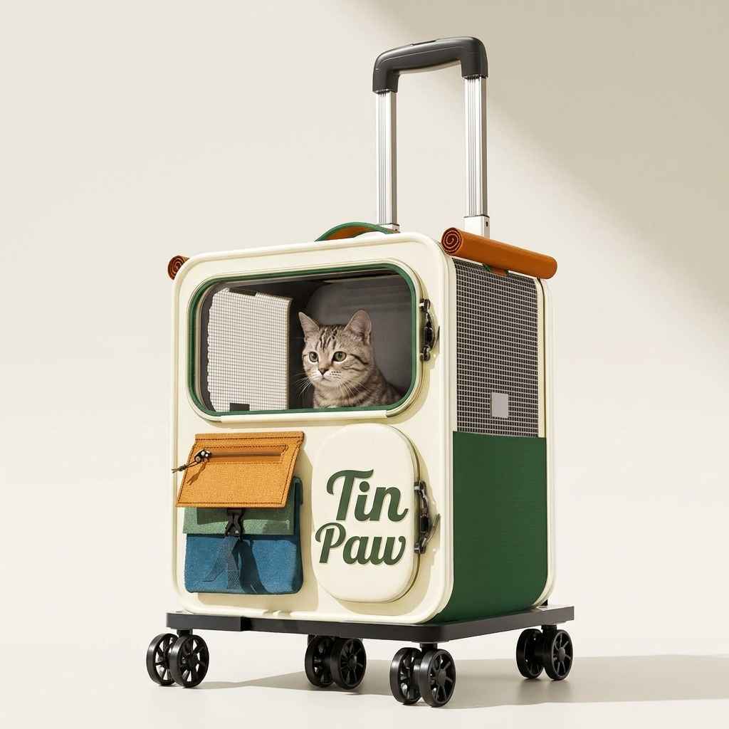 Rolling Pet Carrier Backpack With Clear Panels, 30 L - Dog Beds & Furniture - TinPaw