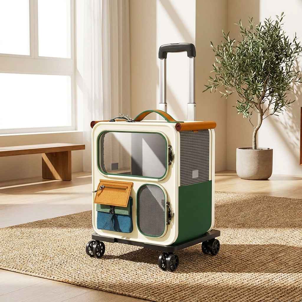 Rolling Pet Carrier Backpack With Clear Panels, 30 L - Dog Beds & Furniture - TinPaw