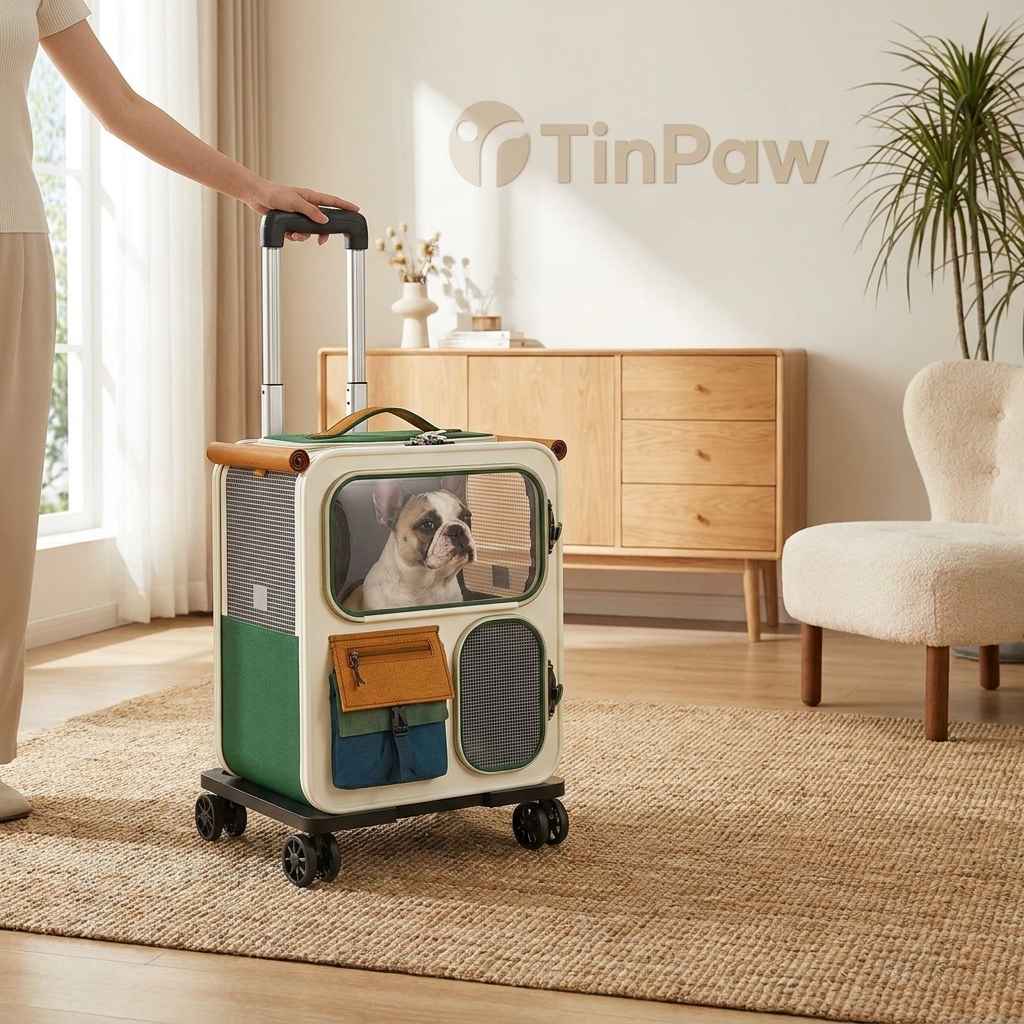 Rolling Pet Carrier Backpack With Clear Panels, 30 L - Dog Beds & Furniture - TinPaw