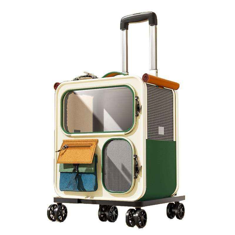Rolling Pet Carrier Backpack With Clear Panels, 30 L - Dog Beds & Furniture - TinPaw