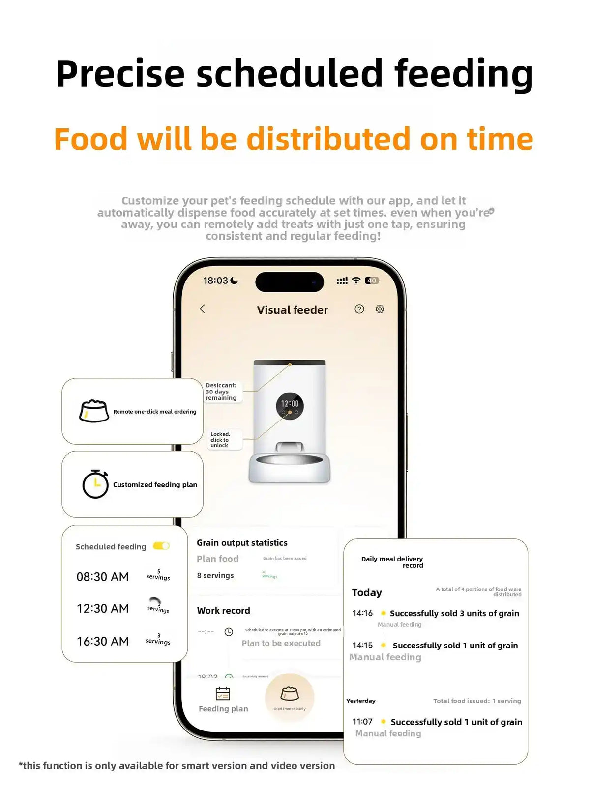 WiFi Smart Automatic Pet Feeder With Camera - Automatic Pet Feeder - TinPaw