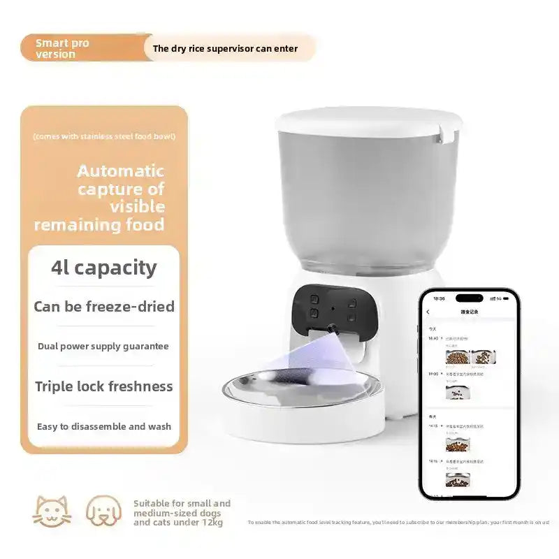 WiFi Smart Automatic Pet Feeder With Camera - Automatic Pet Feeder - TinPaw