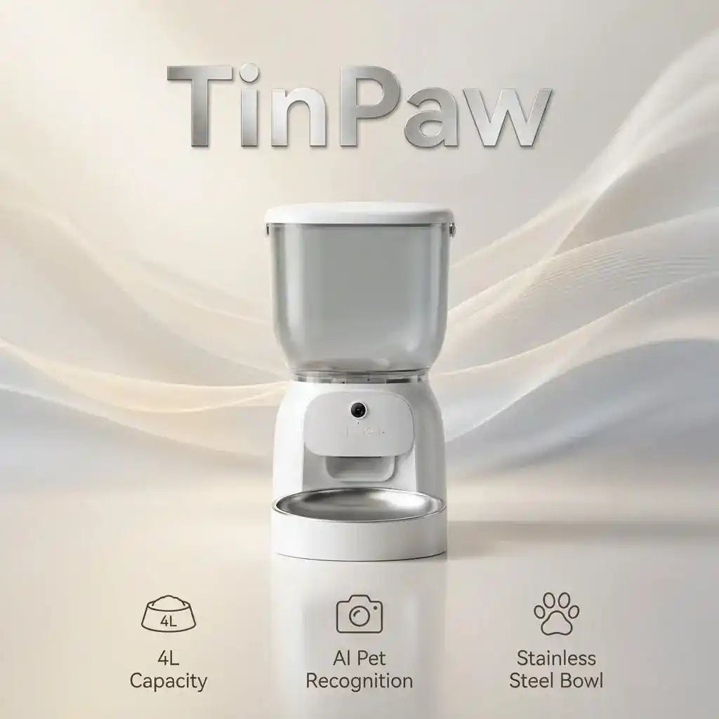 WiFi Smart Automatic Pet Feeder With Camera - Automatic Pet Feeder - TinPaw