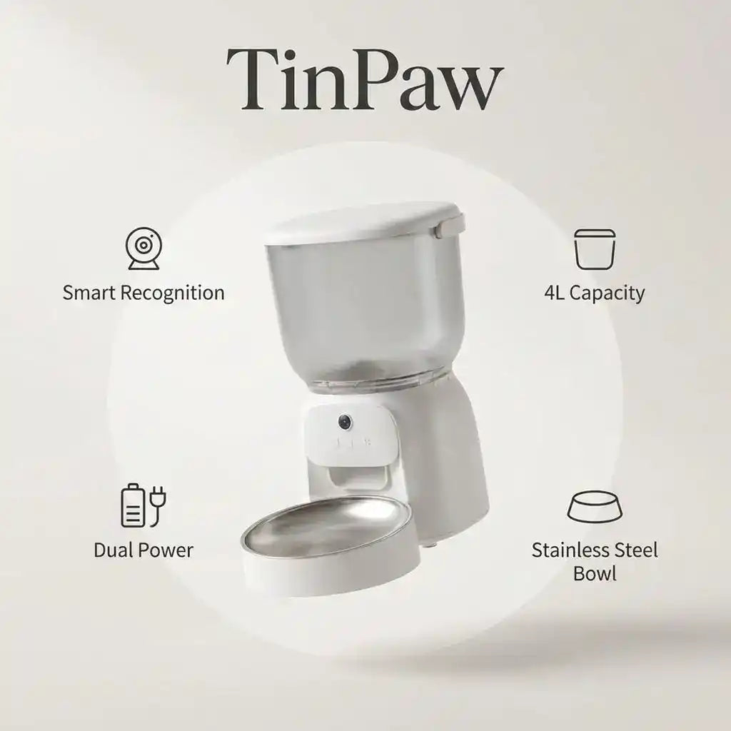 WiFi Smart Automatic Pet Feeder With Camera - Automatic Pet Feeder - TinPaw