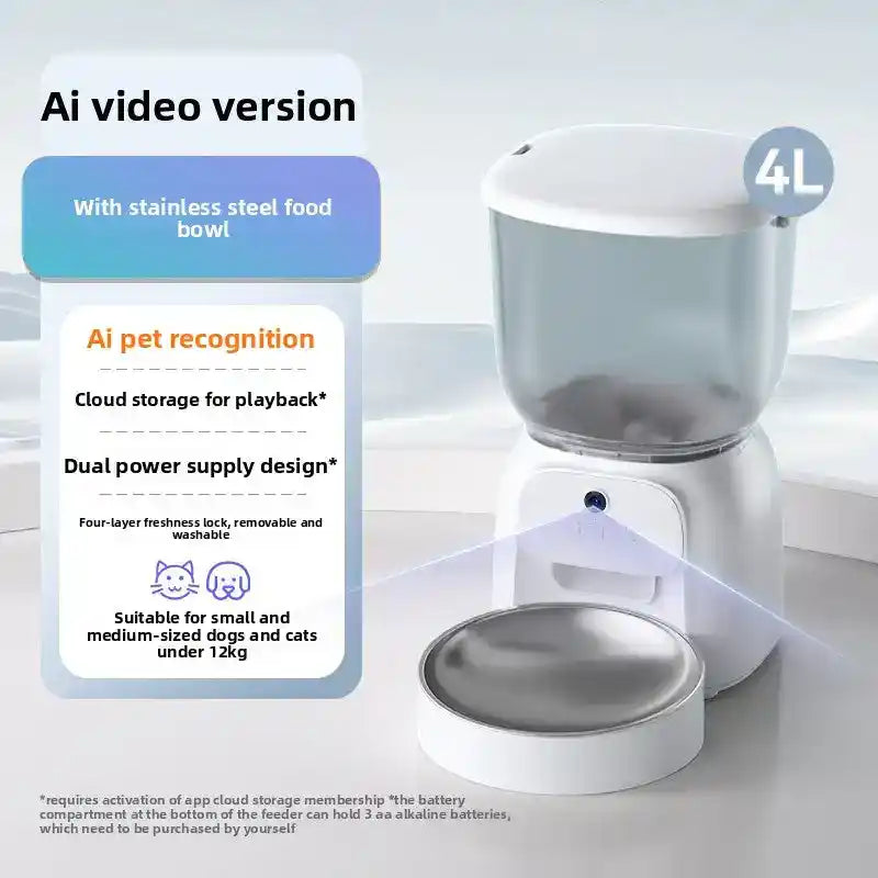 WiFi Smart Automatic Pet Feeder With Camera - Automatic Pet Feeder - TinPaw