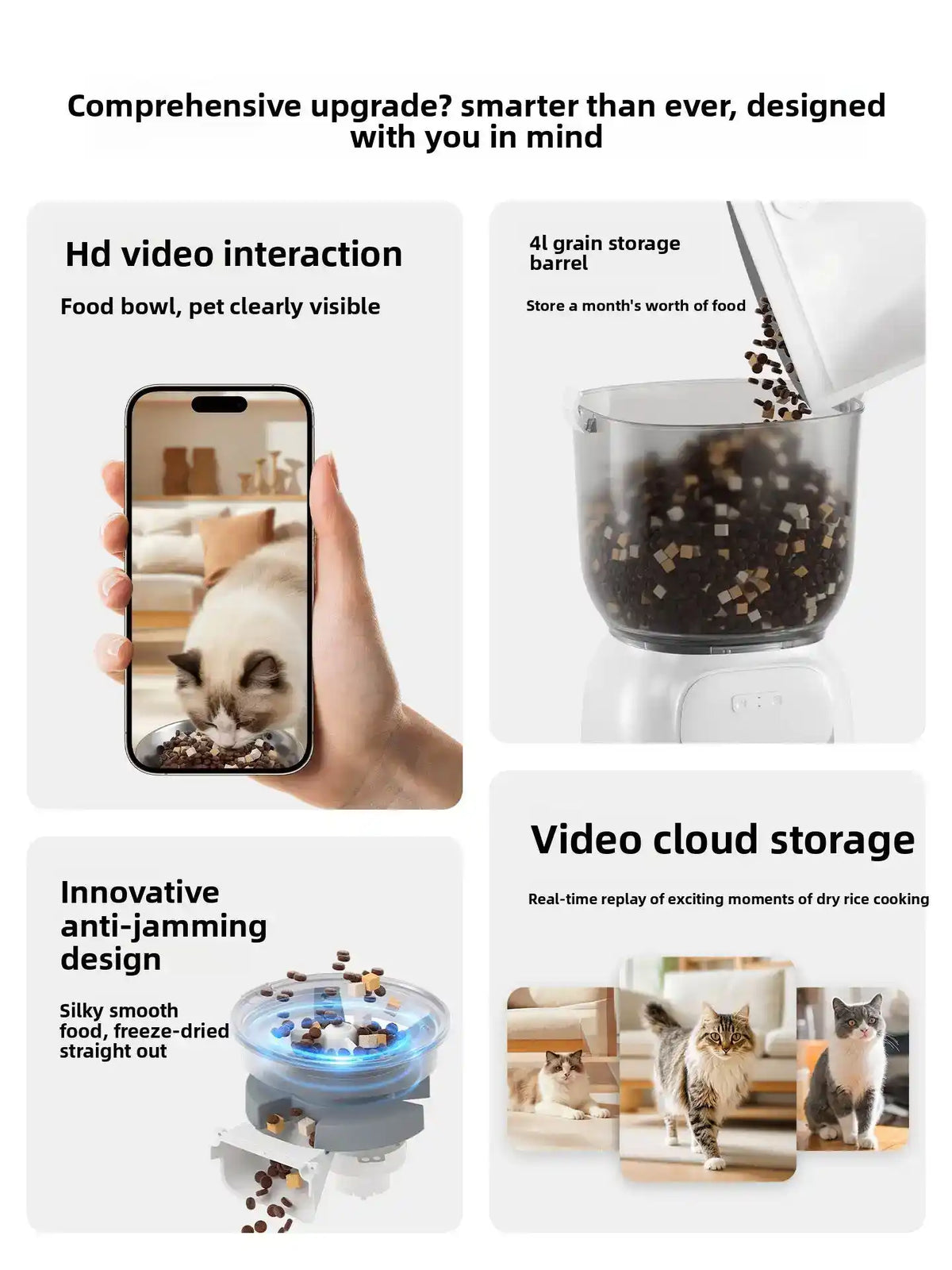 WiFi Smart Automatic Pet Feeder With Camera - Automatic Pet Feeder - TinPaw